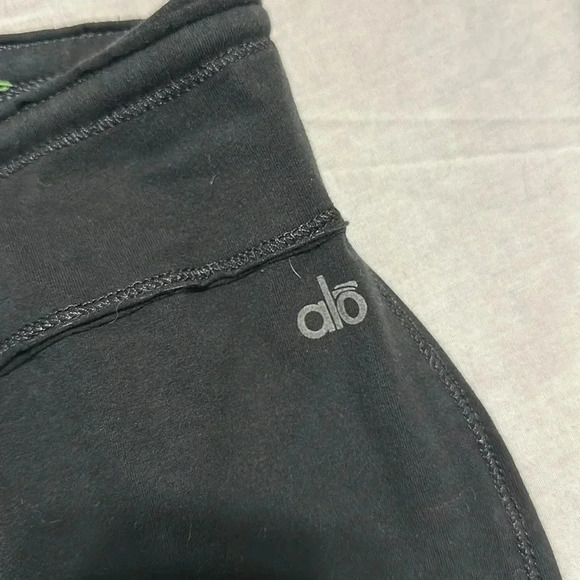 Alo Black Wide Leg Croo Pants XS drawstring - Picture 3 of 6